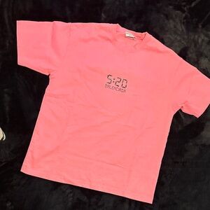 Balenciaga Neon Pink Logo T-Shirt